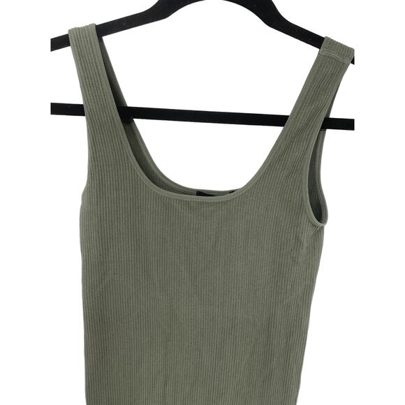 New Forever 21 Women S/M Compression Leotard gray Sleeveless ribbed Jumpsuits - Picture 2 of 5